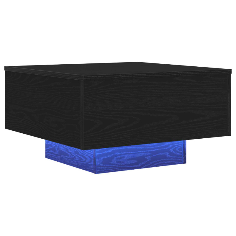 Stolik kawowy Ze LED Lights Czarny Dąb 55 x 55 x 31 cm