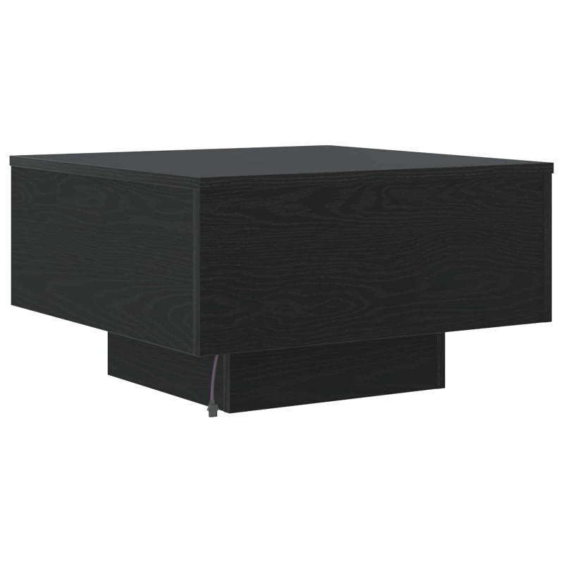 Stolik kawowy Ze LED Lights Czarny Dąb 55 x 55 x 31 cm