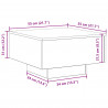 Stolik kawowy Ze LED Lights Czarny Dąb 55 x 55 x 31 cm