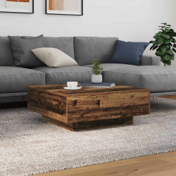 Stolik kawowy Stary drewno i niebieski 80 x 80 x 31 cm