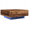 Stolik kawowy Stary drewno i niebieski 80 x 80 x 31 cm