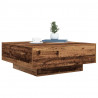 Stolik kawowy Stary drewno i niebieski 80 x 80 x 31 cm