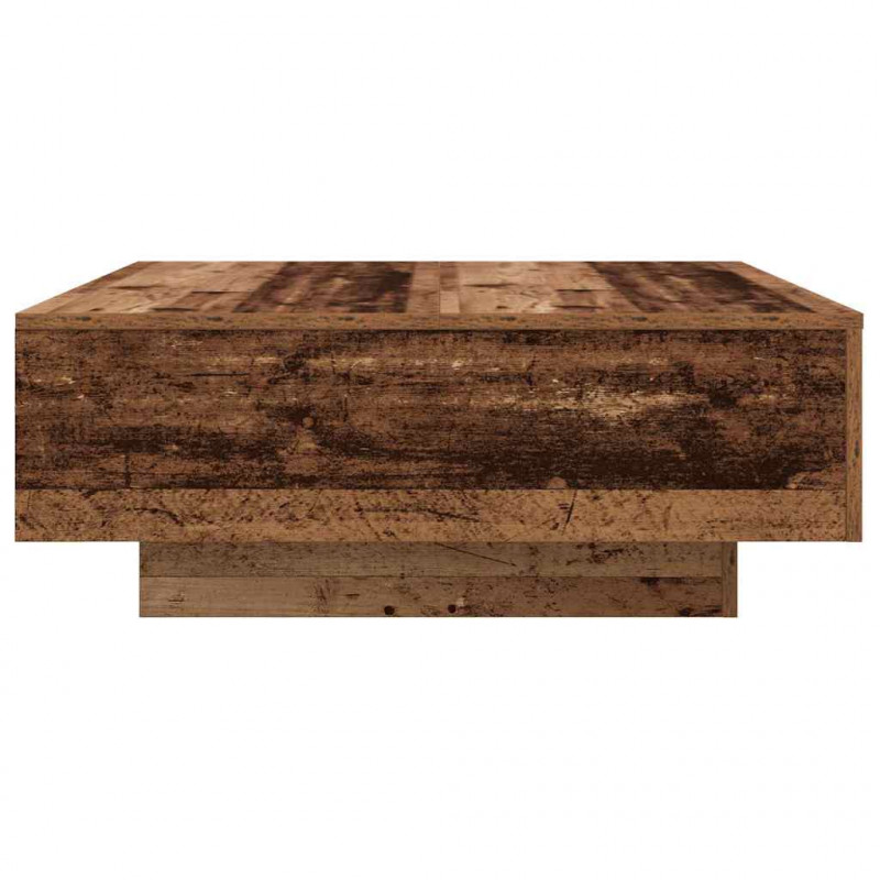 Stolik kawowy Stary drewno i niebieski 80 x 80 x 31 cm