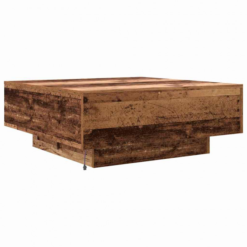 Stolik kawowy Stary drewno i niebieski 80 x 80 x 31 cm