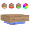Stolik kawowy Ze LED Lights Dąb rzemieślniczy 80 x 80 x 31 cm