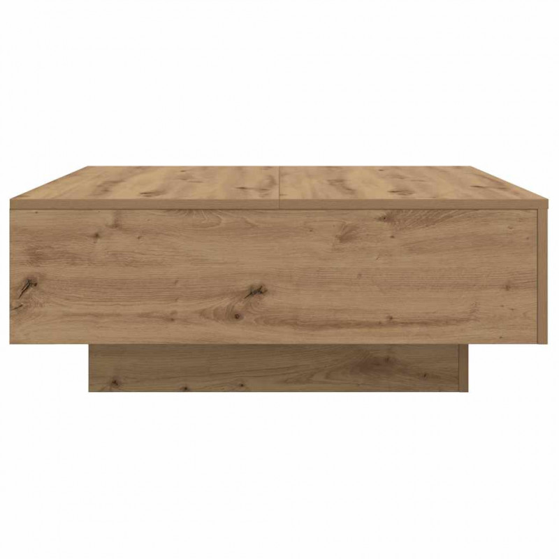 Stolik kawowy Ze LED Lights Dąb rzemieślniczy 80 x 80 x 31 cm