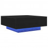 Stolik kawowy Ze LED Lights Czarny Dąb 80 x 80 x 31 cm