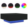 Stolik kawowy Ze LED Lights Czarny Dąb 80 x 80 x 31 cm