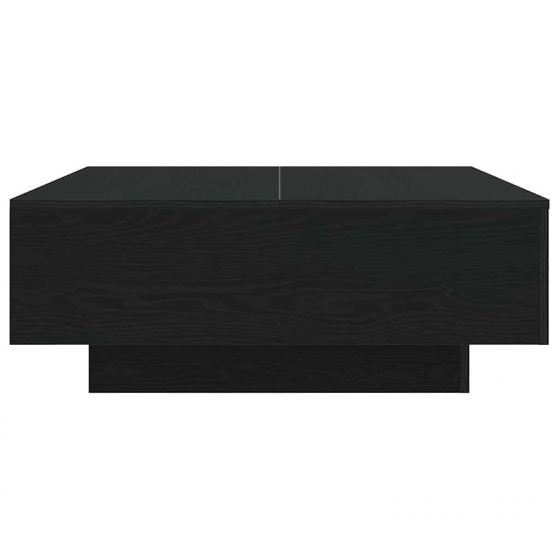 Stolik kawowy Ze LED Lights Czarny Dąb 80 x 80 x 31 cm