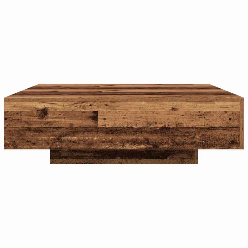 Stolik kawowy Ze LED Lights Stare drewno 100 x 100 x 31 cm
