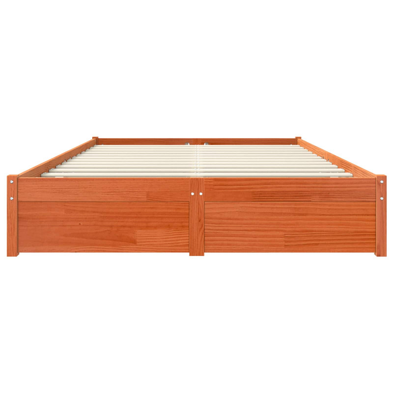 Ramka łóżka Woskowy Brąz 160 x 200 cm Lite drewno sosnowe