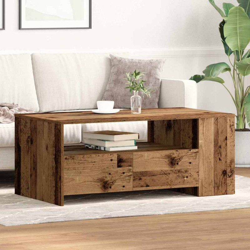 Stolik kawowy z szufladą Stare drewno 102 x 55 x 43,5 cm