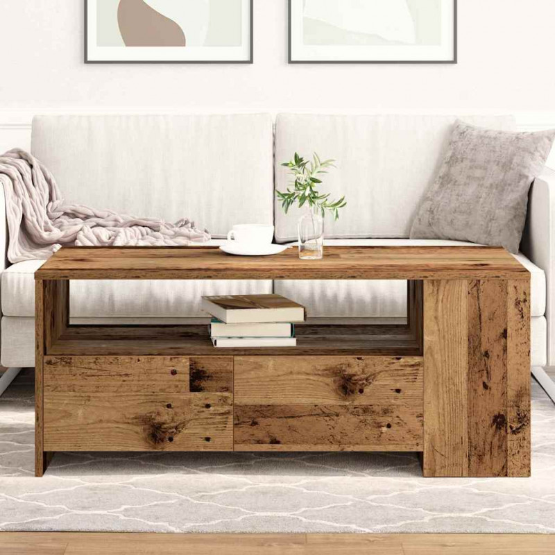Stolik kawowy z szufladą Stare drewno 102 x 55 x 43,5 cm