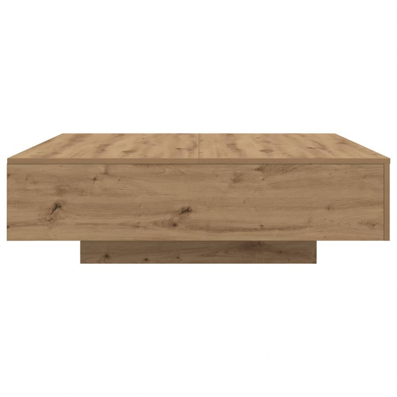 Stolik kawowy Ze LED Lights Dąb rzemieślniczy 100 x 100 x 31 cm