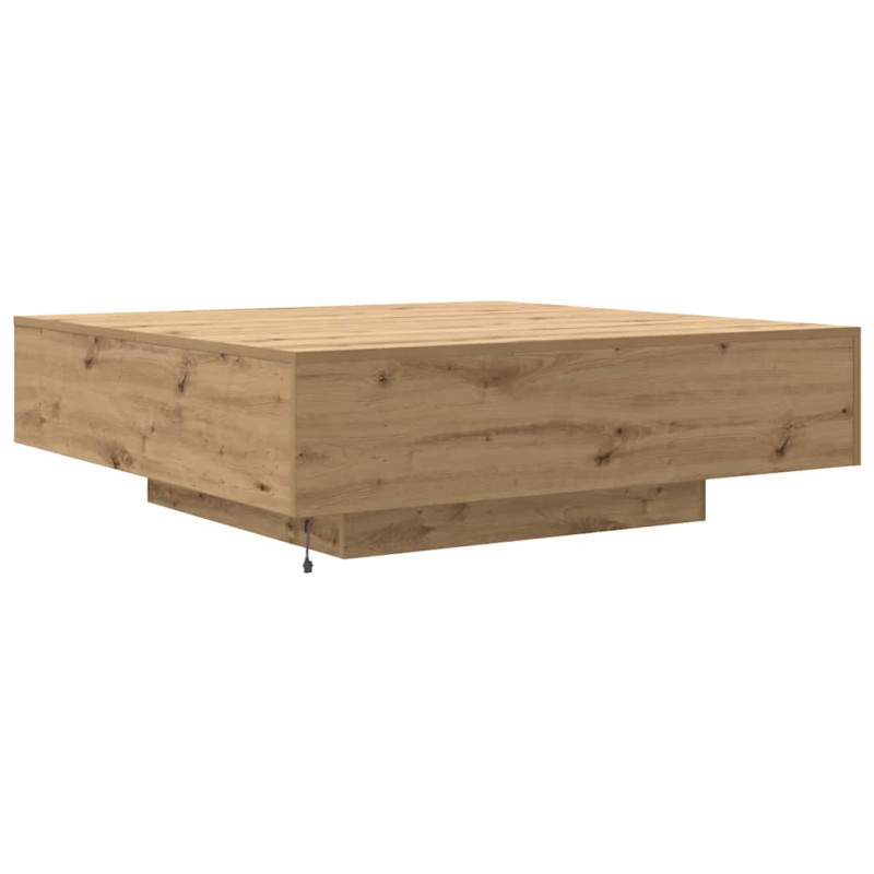 Stolik kawowy Ze LED Lights Dąb rzemieślniczy 100 x 100 x 31 cm