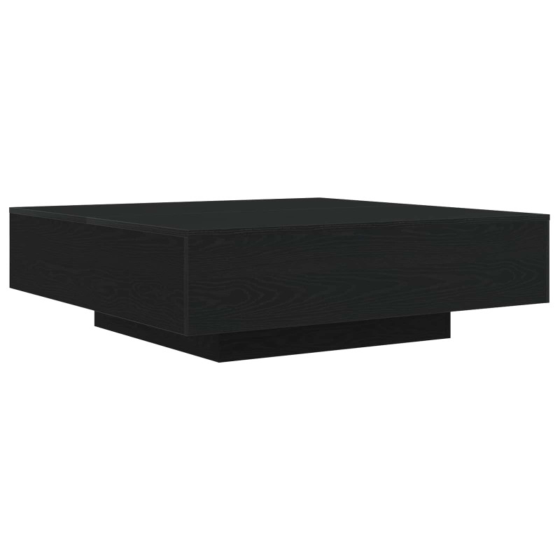 Stolik kawowy Ze LED Lights Czarny Dąb 100 x 100 x 31 cm