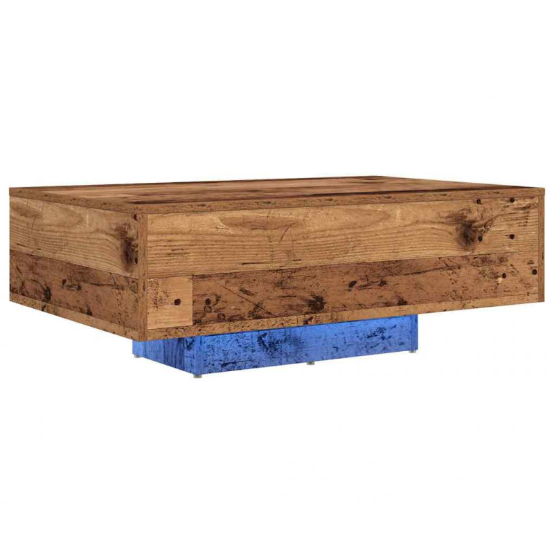 Stolik kawowy Ze LED Lights Stare drewno 85 x 55 x 31 cm