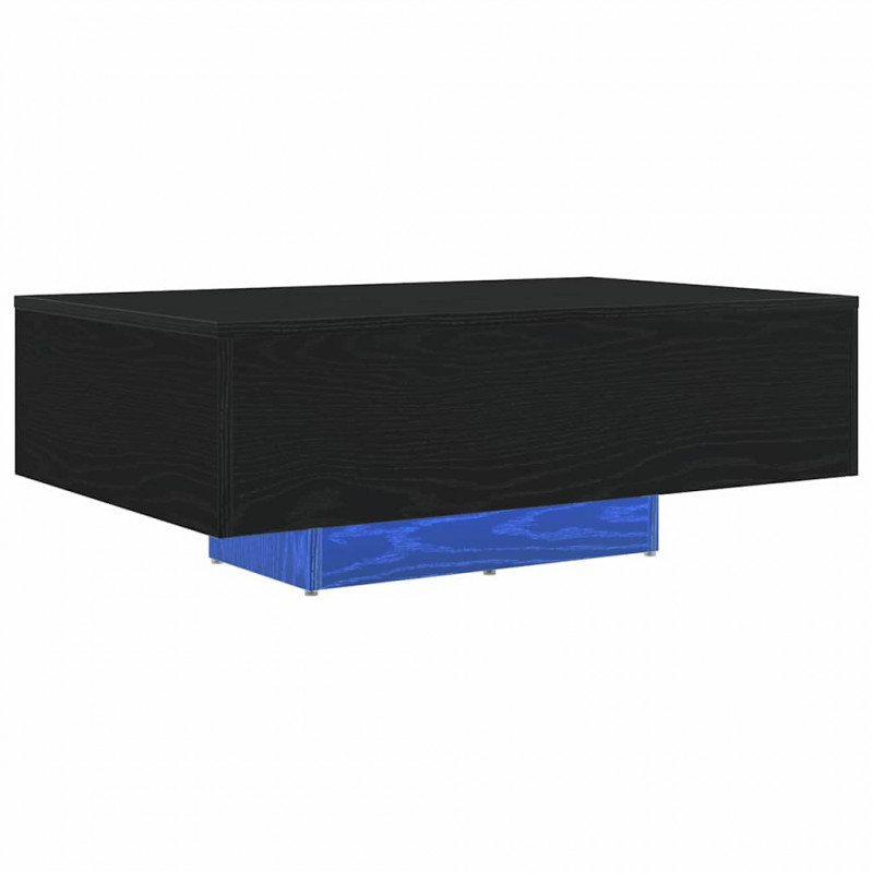 Stolik kawowy Ze LED Lights Czarny Dąb 85 x 55 x 31 cm