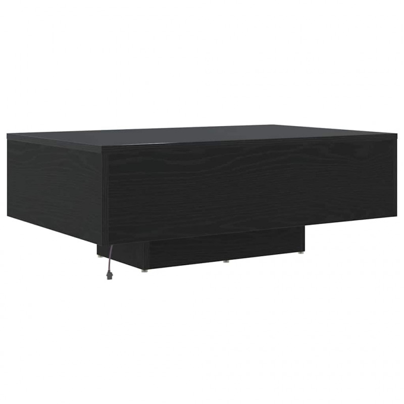 Stolik kawowy Ze LED Lights Czarny Dąb 85 x 55 x 31 cm