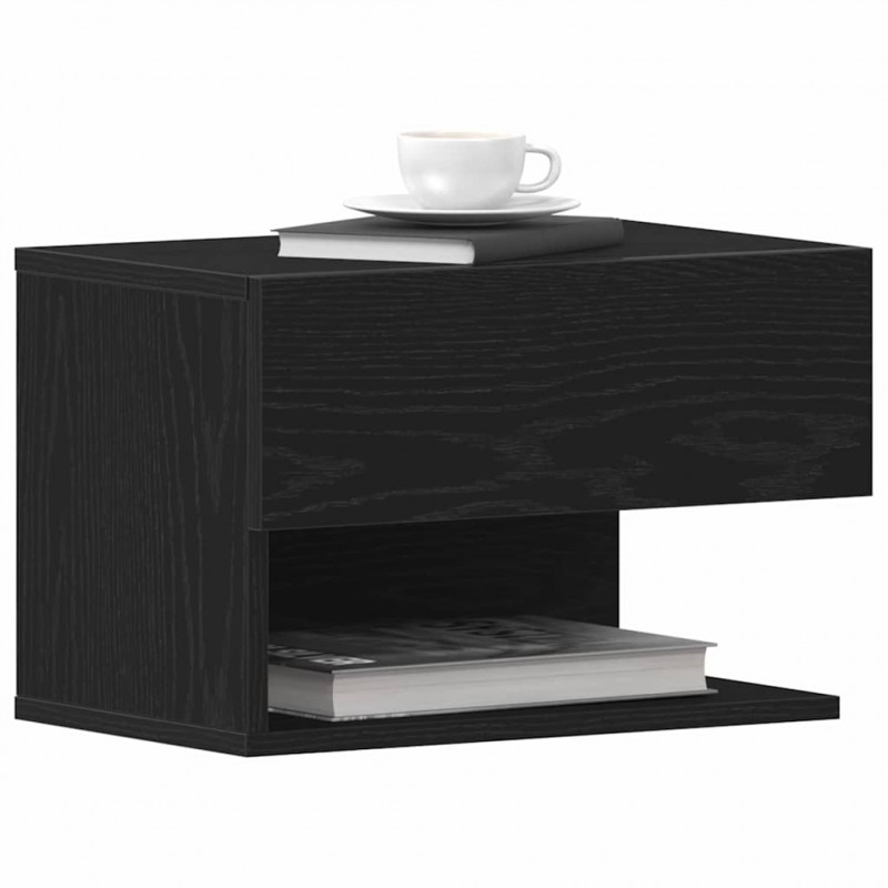Szafka Nocna z szufladą 2 pcs Czarny Dąb 46 x 30 x 30 cm