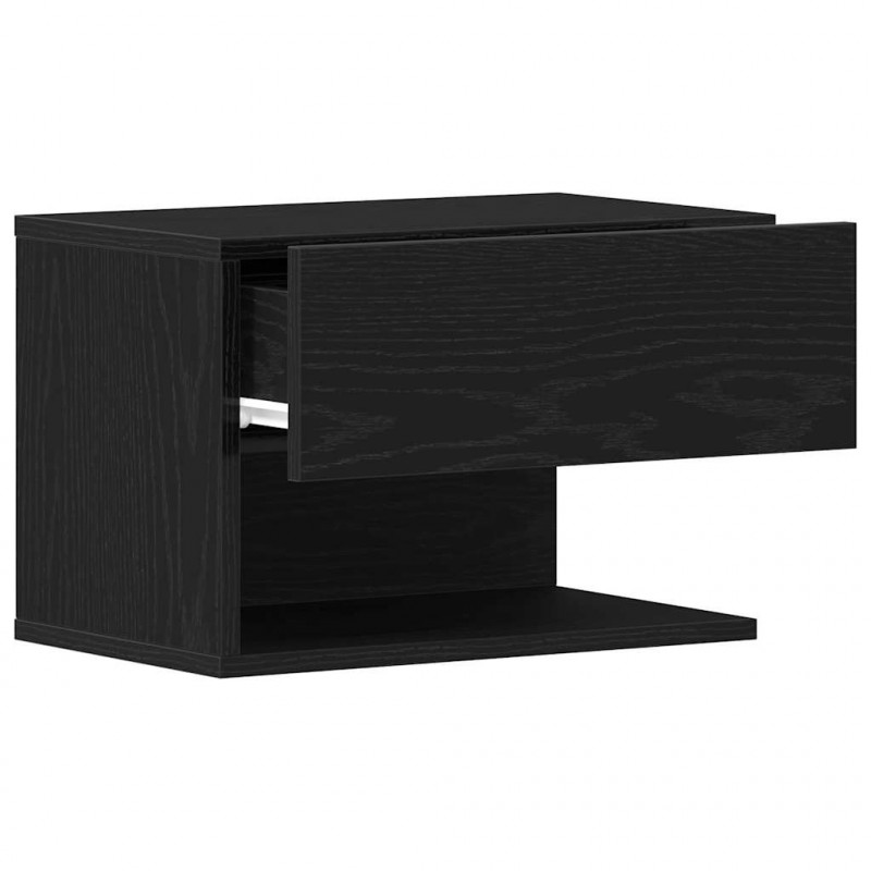 Szafka Nocna z szufladą 2 pcs Czarny Dąb 46 x 30 x 30 cm