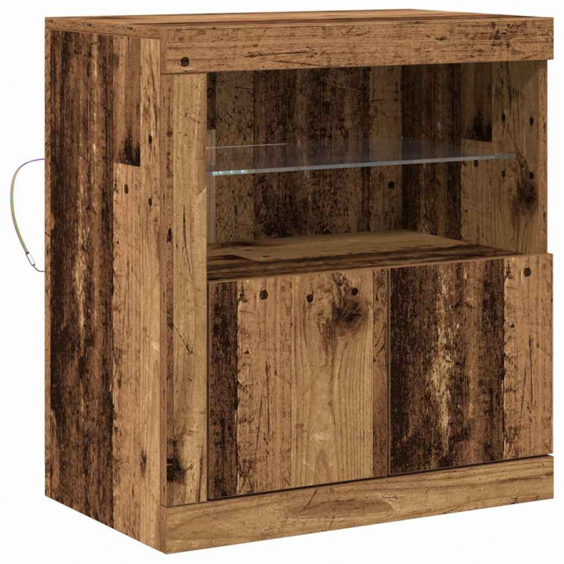 Komoda LED Brązowy 60,5 x 37 x 67 cm Materiał drewnopochodny