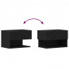 Szafka Nocna z szufladą 2 pcs Czarny Dąb 46 x 30 x 30 cm