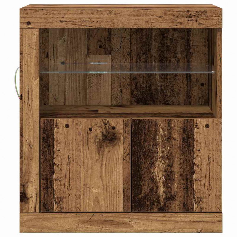 Komoda LED Brązowy 60,5 x 37 x 67 cm Materiał drewnopochodny