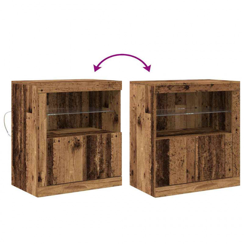Komoda LED Brązowy 60,5 x 37 x 67 cm Materiał drewnopochodny