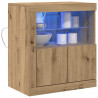 Komoda LED Brązowy 60,5 x 37 x 67 cm Materiał drewnopochodny