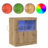 Komoda LED Brązowy 60,5 x 37 x 67 cm Materiał drewnopochodny