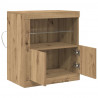 Komoda LED Brązowy 60,5 x 37 x 67 cm Materiał drewnopochodny