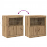 Komoda LED Brązowy 60,5 x 37 x 67 cm Materiał drewnopochodny