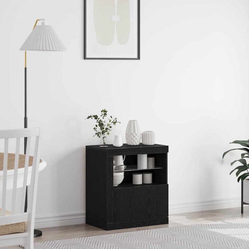 Komoda LED Czarny 60,5 x 37 x 67 cm Materiał drewnopochodny