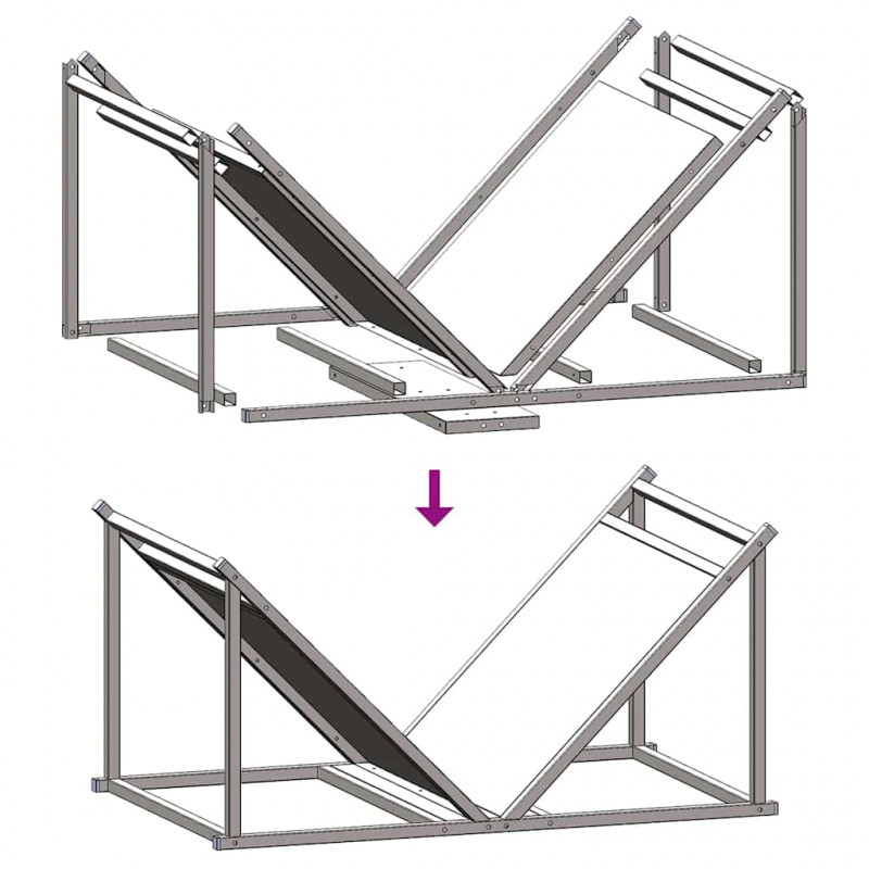 Stojak na drewno opałowe 70x43x34,5 cm Stal walcowana na zimno