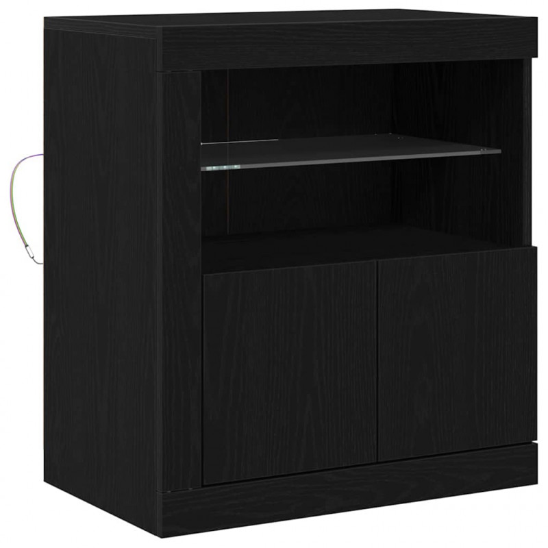 Komoda LED Czarny 60,5 x 37 x 67 cm Materiał drewnopochodny