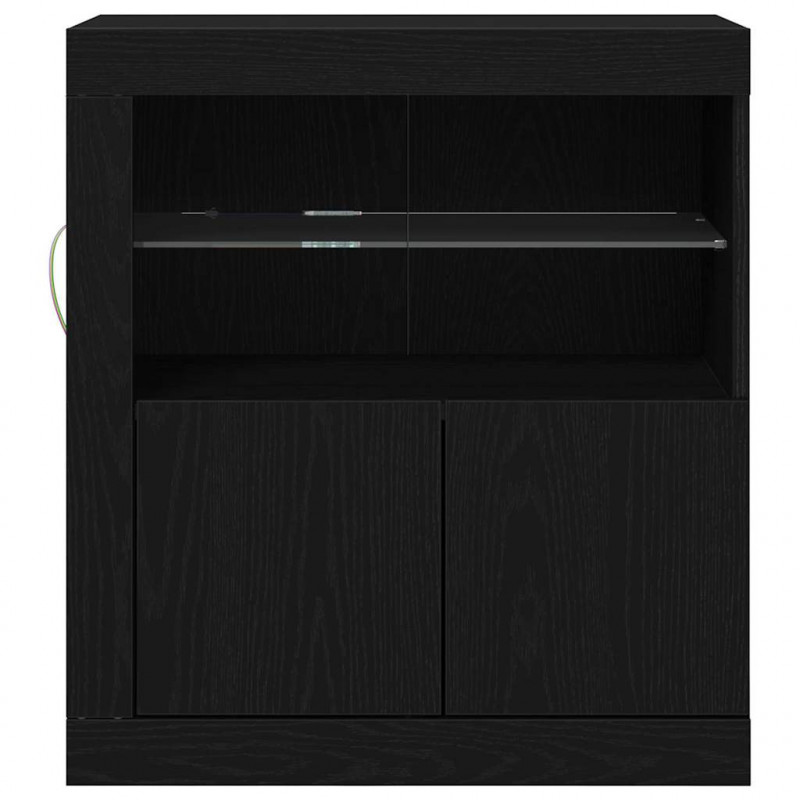 Komoda LED Czarny 60,5 x 37 x 67 cm Materiał drewnopochodny