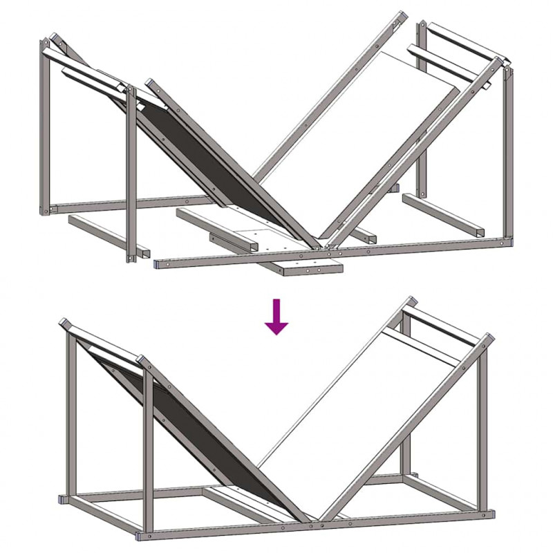 Stojak na drewno opałowe 70x43x34,5 cm Stal walcowana na zimno