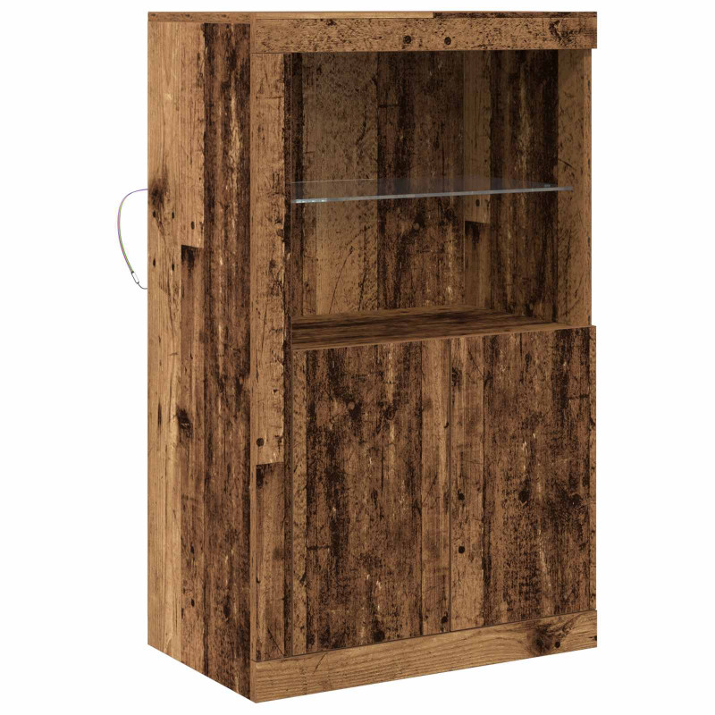 Komoda LED Ze LED Lights Stare drewno 60,5 x 37 x 100 cm