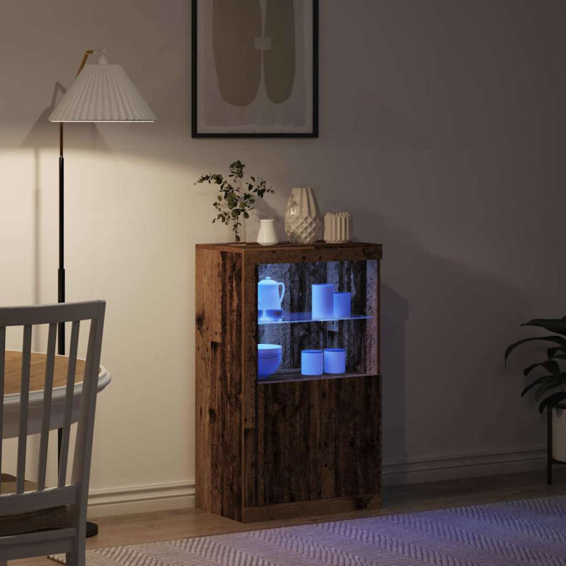 Komoda LED Ze LED Lights Stare drewno 60,5 x 37 x 100 cm