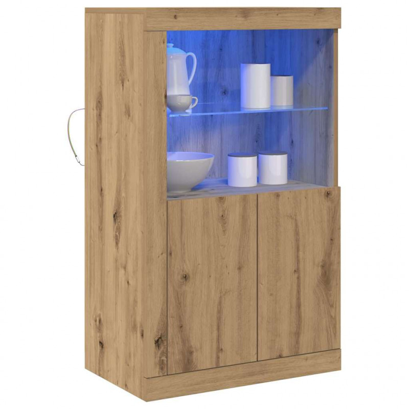 Komoda LED Ze LED Lights Dąb rzemieślniczy 60,5 x 37 x 100 cm