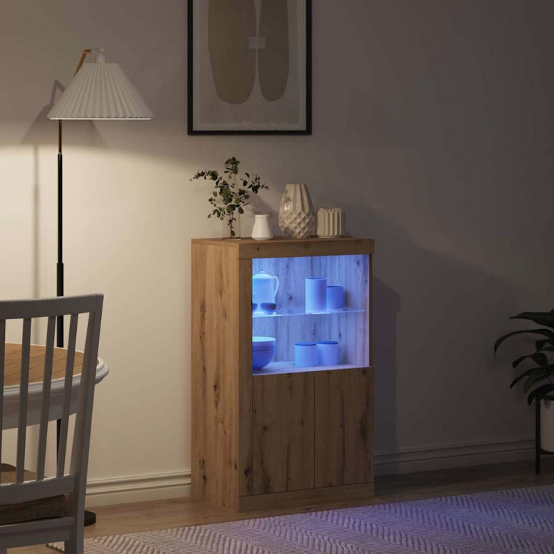 Komoda LED Ze LED Lights Dąb rzemieślniczy 60,5 x 37 x 100 cm