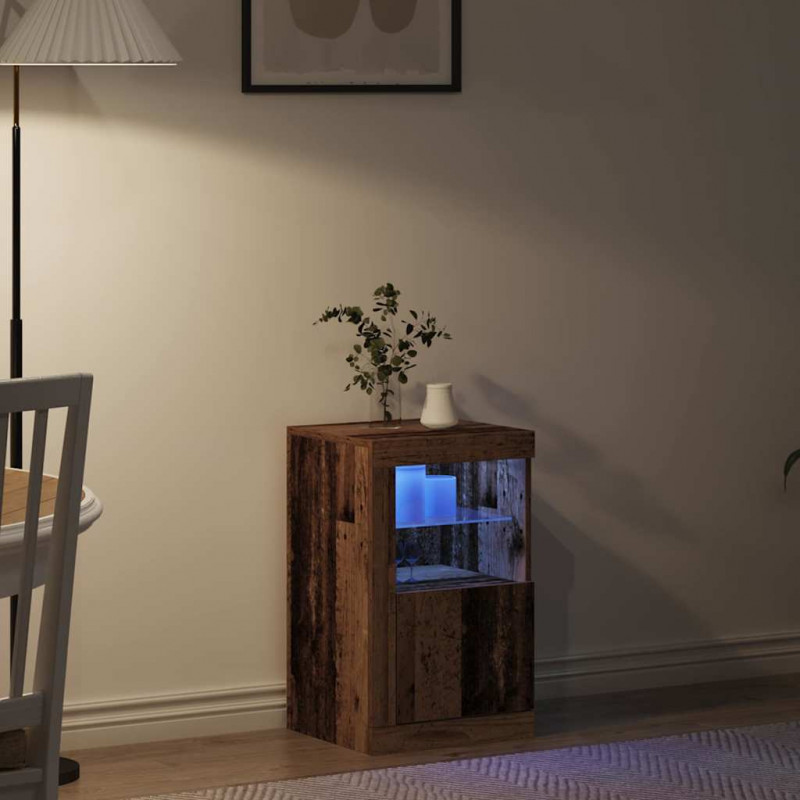 Komoda LED Stare drewno 41 x 37 x 67 cm Materiał drewnopochodny