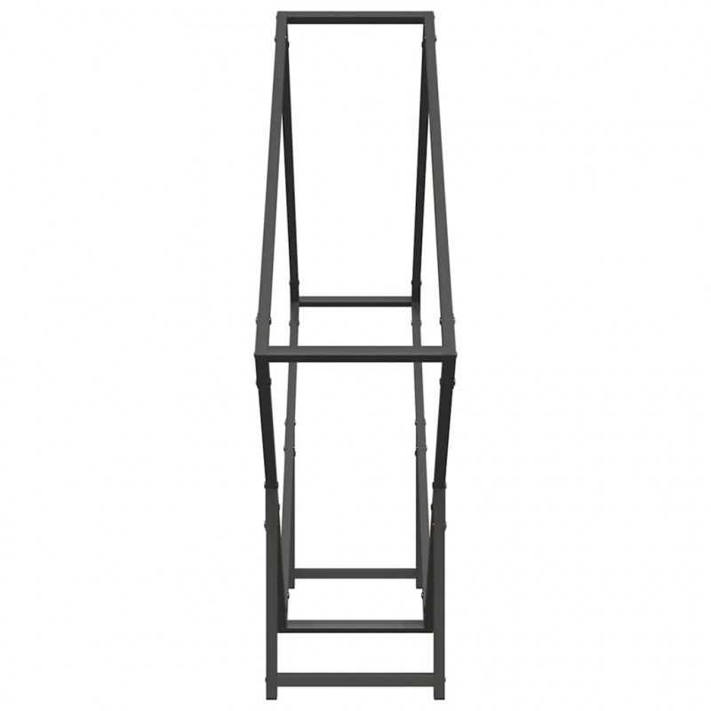 Stojak na drewno opałowe czarny 100x25x100 cm