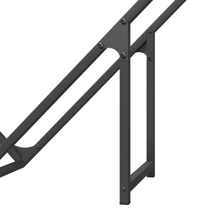 Stojak na drewno opałowe czarny 100x25x100 cm