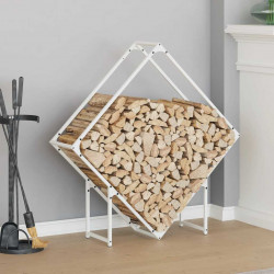 Stojak na drewno opałowe biały 100x25x100 cm