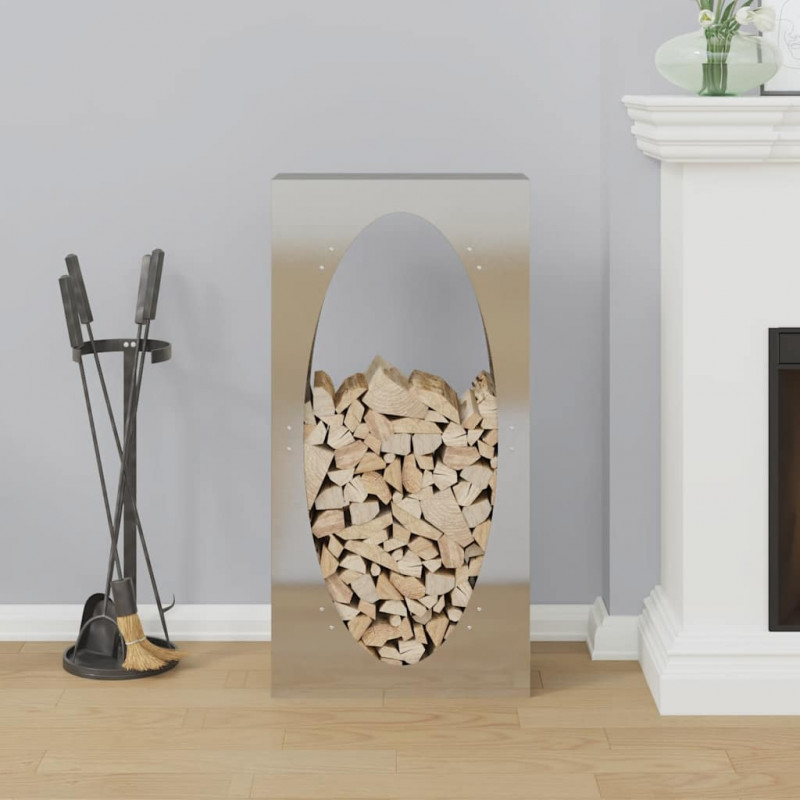 Stojak na drewno opałowe 50x23x100 cm Stal nierdzewna