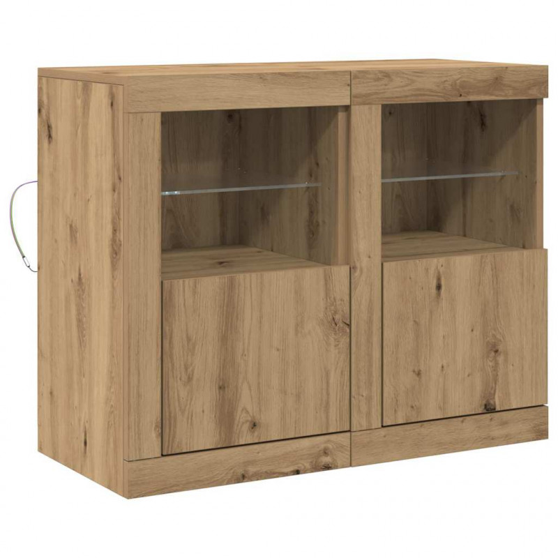 Komoda LED 2 pcs Dąb rzemieślniczy 41 x 37 x 67 cm