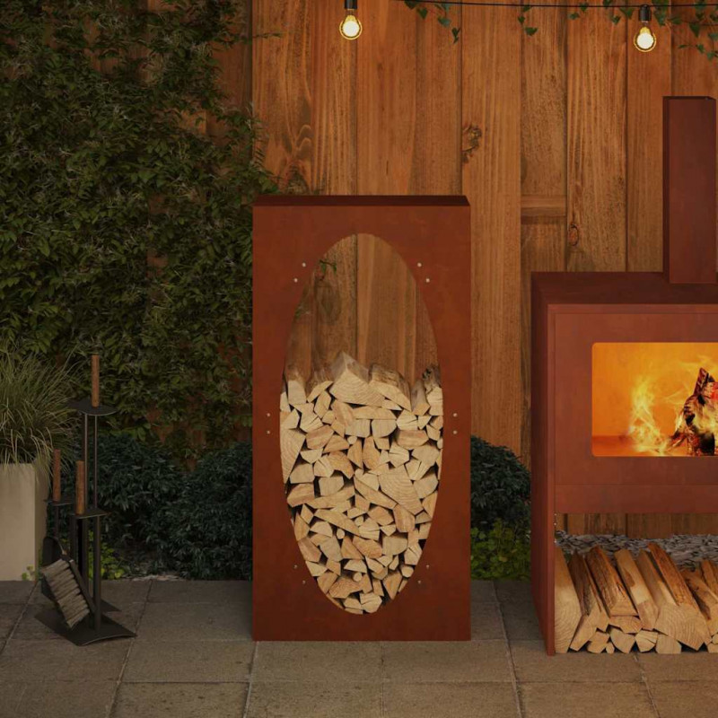 Stojak na drewno opałowe, 50x23x100 cm, stal nierdzewna