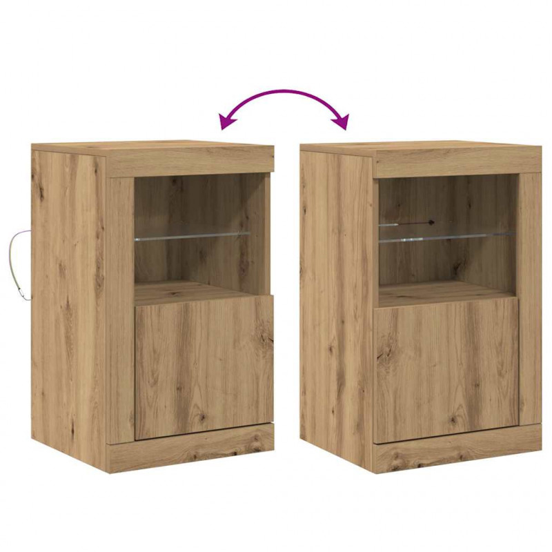 Komoda LED 2 pcs Dąb rzemieślniczy 41 x 37 x 67 cm
